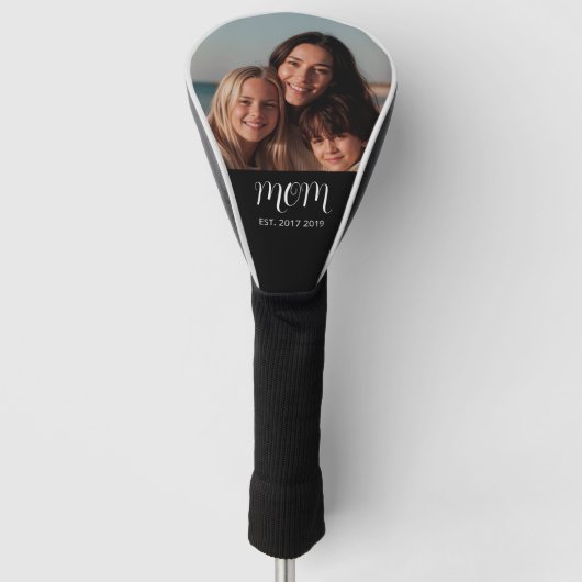 ママが現代のスクリプト写真を設立 ゴルフヘッドカバー (正面)