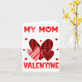 ママが私のバレンタイン ハート キッズ 男の子 女の子 ヴェール カード (黄色い花)
