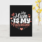 ママが私のバレンタイン 面白い女の子 バレンタインデー カード (黄色い花)