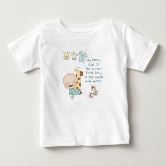 ママが私を世界で一番かわいい赤ちゃんって言ってくれるの ベビーTシャツ (正面)