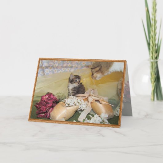 ママが見守る – 猫/キッテンカード カード (正面)