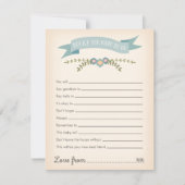 ママが赤ちゃんになるシャワーゲームカードのアドバイス 招待状 (正面)