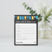 ママが赤ちゃんになるシャワーゲームカードのアドバイス 招待状 (スタンド正面)