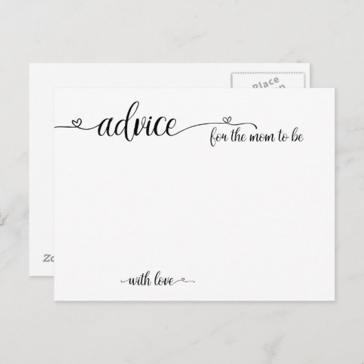 ママが赤ちゃんのシャワーカードになるアドバイス アドバイスカード (正面/裏面)