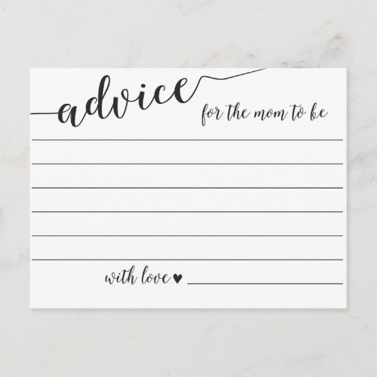 ママが赤ちゃんのシャワーカードになるアドバイス アドバイスカード (正面)