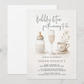 ママが赤ちゃんシャワーになるための泡とお茶 招待状 (正面/裏面)