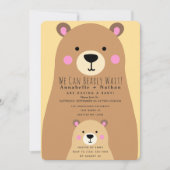 ママが赤ちゃんシャワーを浴びるのを待つのは嬉しい 招待状 (正面)