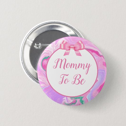 ママが赤ちゃんシャワーピンク&パープル 缶バッジ (正面&裏面)