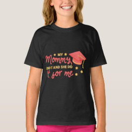 ママが頑張った卒業ピンクスターデザイン Tシャツ