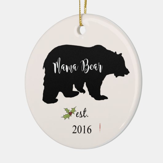 ママくまのオーナメント、お母さんのクリスマスのオーナメント、 セラミックオーナメント (左)
