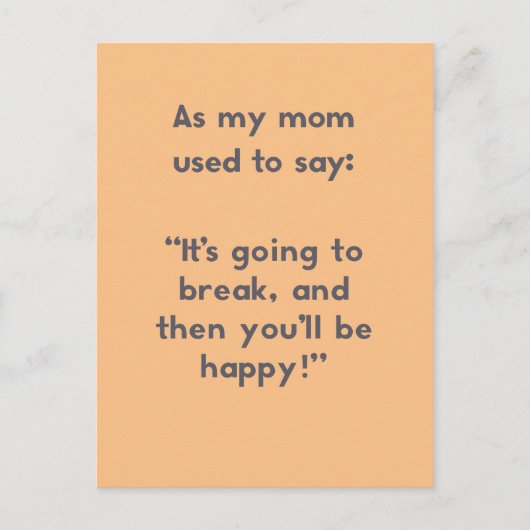 ママことわざ：壊れそうになったら… ポストカード (正面)