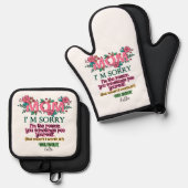 ママごめんね私が自分をペイする理由 鍋つかみ&鍋敷きセット (正面/裏面)