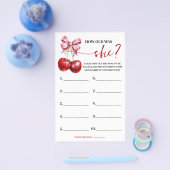 ママさくらんぼ赤ちゃんシャワーゲームカード チラシ (シングル)