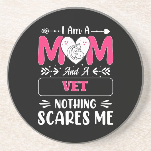ママだし獣医だし、私なんにも怖くないよ！獣医ママって楽しいよね コースター (正面)