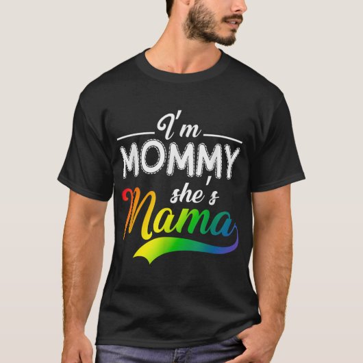 ママだよママはレズビアンのママ Tシャツ (正面)