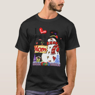 ママであることが大好き 雪だるま クリスマス Xmas Tシャツ