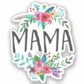 ママとかわいらしかわいいボホフローラ植物性ビニル シール (正面)