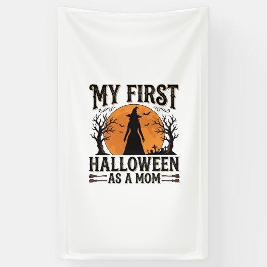 ママとしての最初のハロウィーン ヴィンテージハロウィーン デザイン 横断幕 (縦)