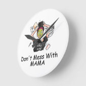 ママとふざけないで         ラウンド壁時計 (傾斜)