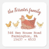 ママとキッズの差出人住所 スクエアシール (正面)