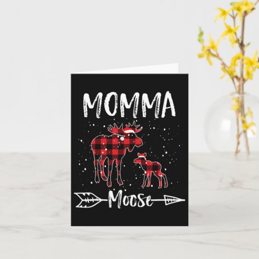 ママとサンタと家族お揃いのクリスマスパジャマ カード (黄色い花)