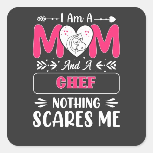ママとシェフは何も怖くない、ママおもしろいシェフ スクエアシール (正面)