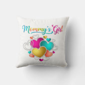 ママとハートの女鮮やかの子 クッション (裏面)