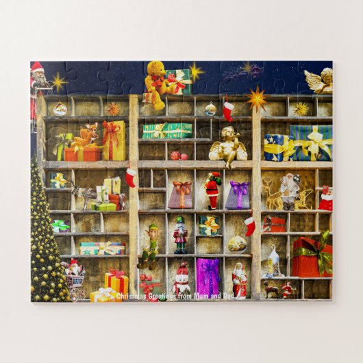 ママとパパからのクリスマスの挨拶 ジグソーパズル (横)