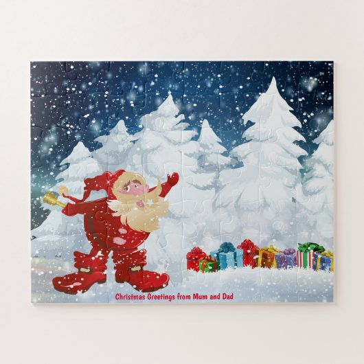 ママとパパからのクリスマスの挨拶 ジグソーパズル (横)