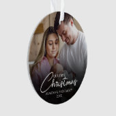 ママとパパとして初めてのクリスマスの写真 オーナメント (正面)