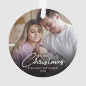 ママとパパとして初めてのクリスマスの写真 オーナメント (裏面)