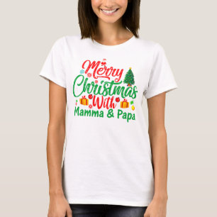 ママとパパと一緒にクリスマスを祝おう-42705 Tシャツ