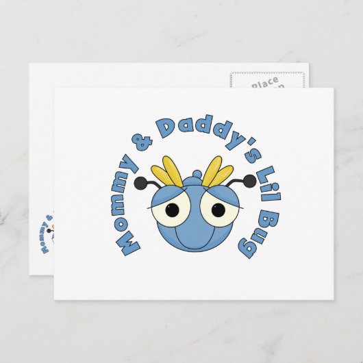 ママとパパのちっちゃい虫ちゃん ポストカード (正面/裏面)