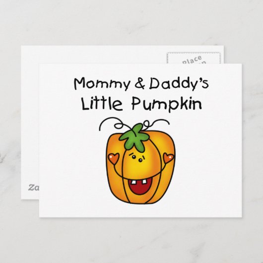 ママとパパのカボチャTシャツとギフト ポストカード (正面/裏面)