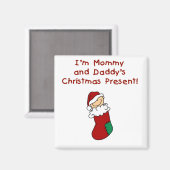 ママとパパのクリスマスプレゼント マグネット (正面/裏面)