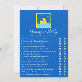 ママとパパのゴムダッキー（アヒルちゃん）赤ちゃんシャワーゲーム 招待状