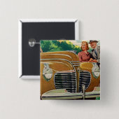 ママとパパのマンモスゴールデン1941プリマス 缶バッジ (正面&裏面)