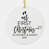ママとパパの初めてのクリスマス セラミックオーナメント (正面)