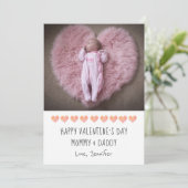 ママとパパの新しい両親のためのバレンタイン シーズンカード (スタンド正面)