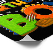 ママとパパの誕生日男の子の恐竜の家族Pa ポスター (角)