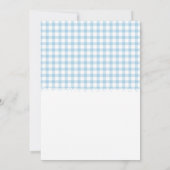 ママとパパ保持ブルーシューズベビーシャワー 招待状 (裏面)