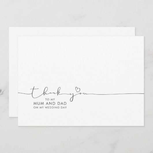ママとパパ結婚式の日メッセージに感謝 (正面/裏面)