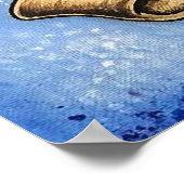 「ママとパパ」のハートとリボンアートポスタープリント ポスター (角)