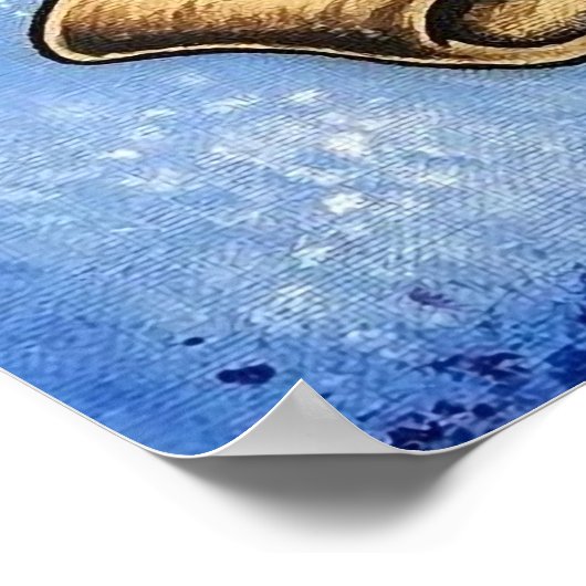 「ママとパパ」のハートとリボンアートポスタープリント ポスター (角)