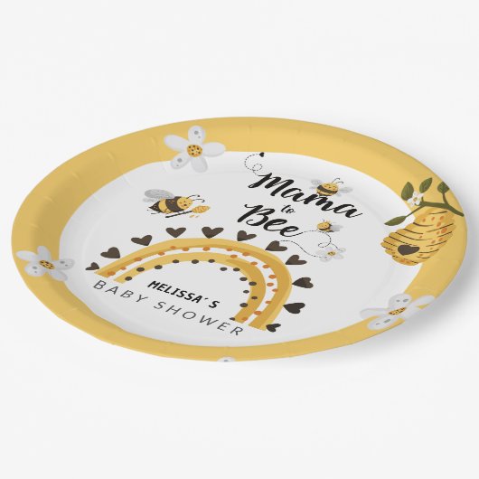 ママとビーのシャワー ペーパープレート (アングル)