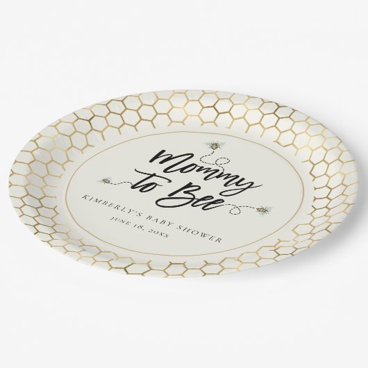 ママとビーのシャワー ペーパープレート (アングル)