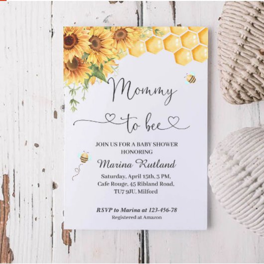 ママとビーのシャワー 招待状