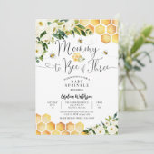 ママとビーの3つのベビーの散水シャワー 招待状 (スタンド正面)