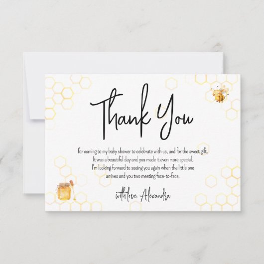 ママとビー男女兼用ビースタイリッシュシャワー サンキューカード (正面)