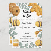 ママとビー ワイルドフラワー ベイビーシャワー 招待状 (正面/裏面)